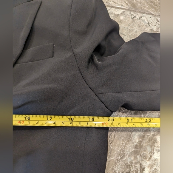 H&M Double-breasted oversized Long straight relaxed fit black Blazer jacket sz S - Picture 9 of 9